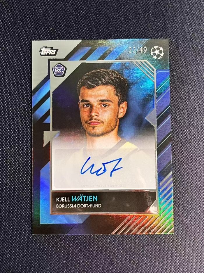 2024-25 Topps Knockout UEFA BORUSSIA DORTMUND Kjell Watjen Rookie RC Auto /49