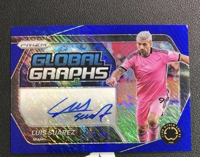 2025 Panini World Club Prizm Inter Miami LUIS SUAREZ FOTL BLUE SHIMMMER AUTO