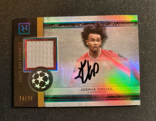 2020-21 Topps Museum UEFA JOSHUA ZIRKZEE Relic Auto /75 Bayern Manchester United