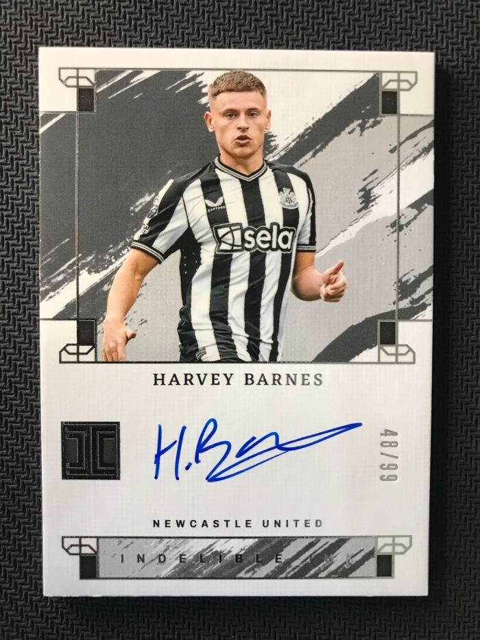 2023-24 PANINI IMPECCABLE EPL SOCCER UEFA HARVEY BARNES ON CARD AUTO /99