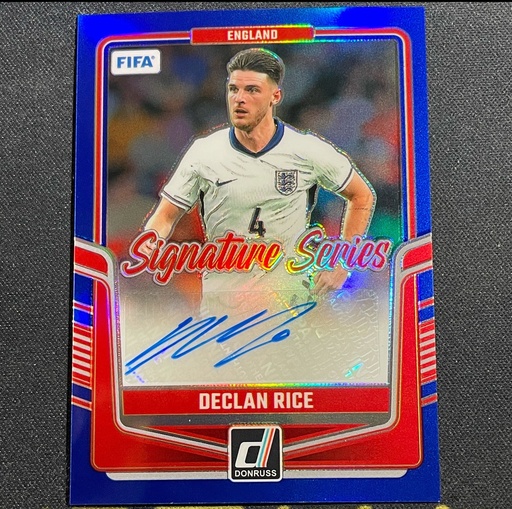 [TC06110] 2024-25 Panini Donruss Soccer England Arsenal Declan Rice Blue Autograph /99