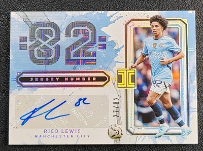 [TC06468] 2024-25 Panini Impeccable Manchester City RICO Lewis Jersey Number Auto /82