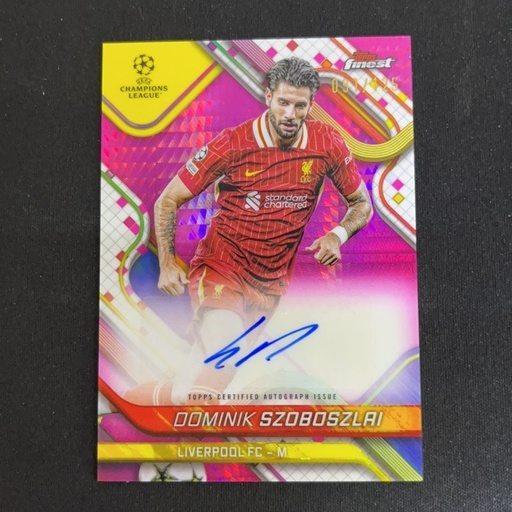 [TC06567] 2024-25 Topps Finest UEFA UCC Liverpool DOMINIK SZOBOSZLAI Pink Pulsur Auto /125