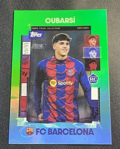 [TC04482] 2023-24 TOPPS FOCUS FC BARCELONA GENIUS ROOKIE PAU CUBARSI RC /99 GREEN