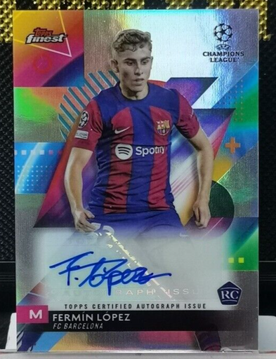 [TC04707] 2023-24 TOPPS FINEST UEFA FERMIN LOPEZ BARCELONA FC RC ROOKIE AUTO SPAIN